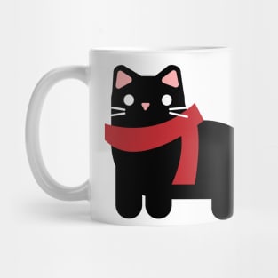 Christmas cat with a scarf Mug